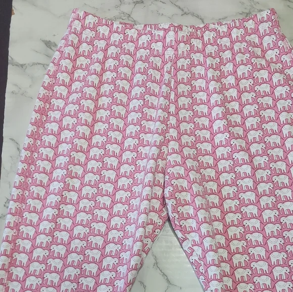 Roller Rabbit Pink Elephant Print Pajama PJ Pants, Size XS - Picture 4 of 6